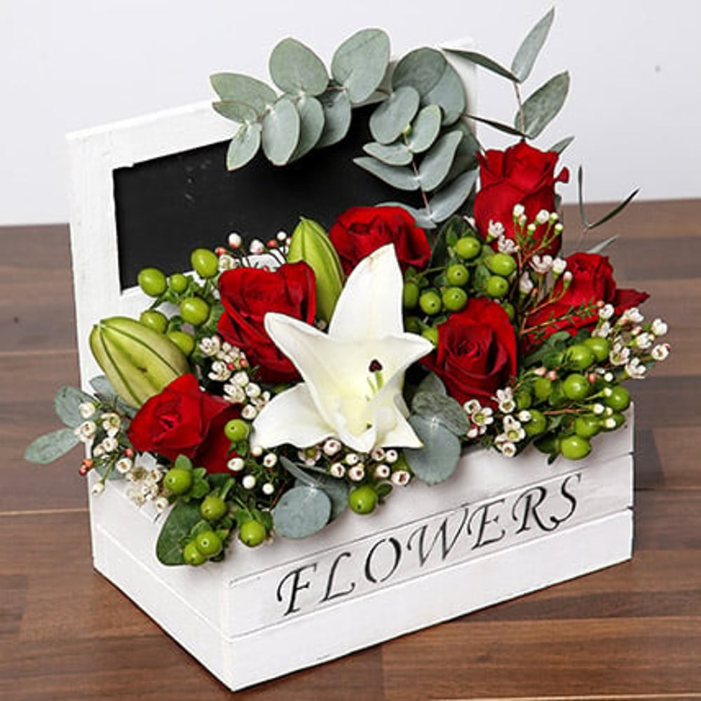 Roses & Oriental Lilies Arrangement