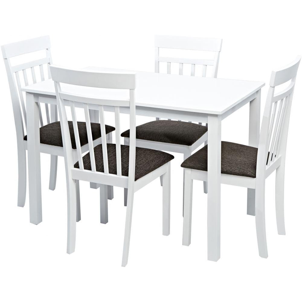 Karnak Warm Solid Wood Dining Table, 4 Seater - White Karnak Warm Solid Wood Dining Table, 4 Seater - White