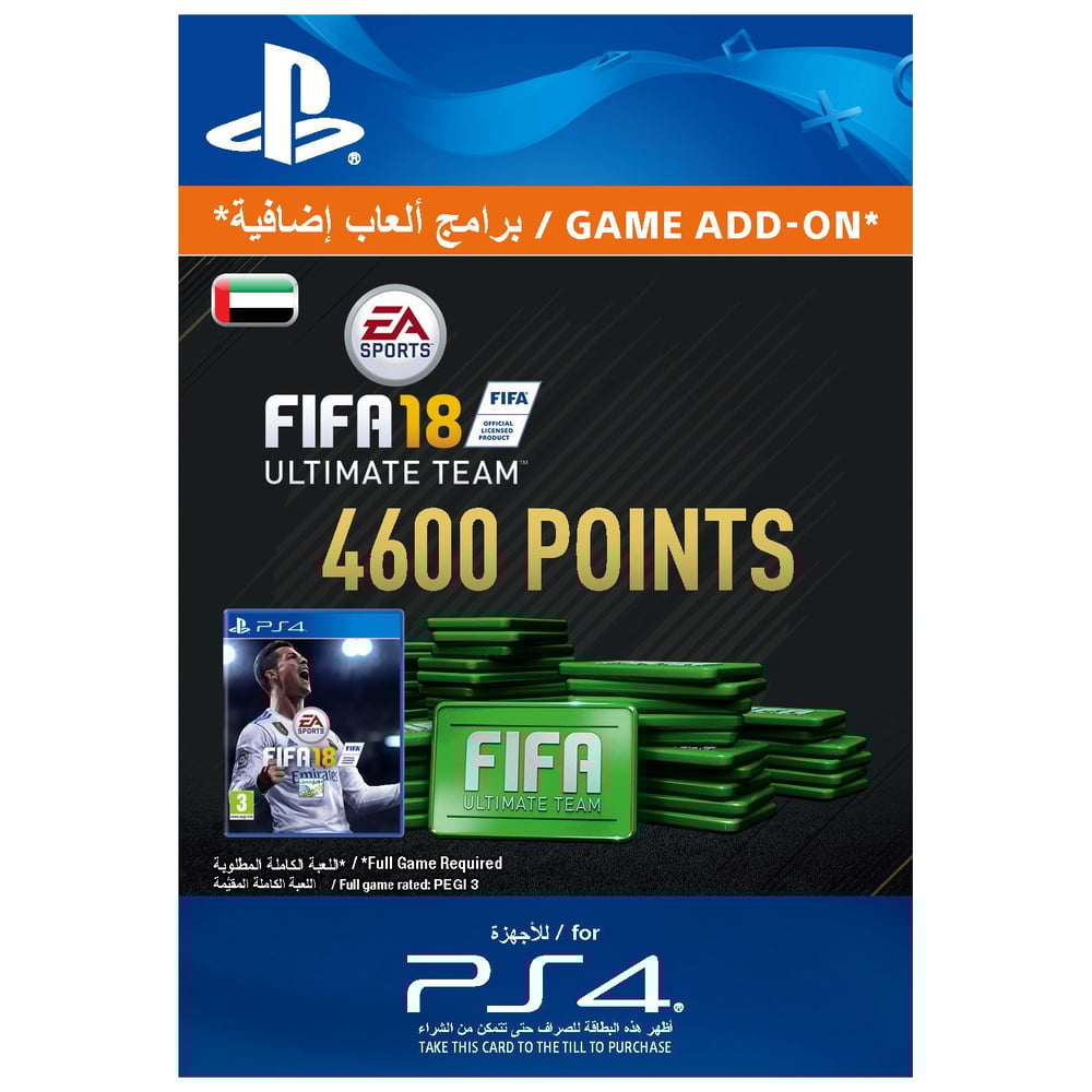 Sony SCEEXXS0033244 FIFA 18 Ultimate Team 4600 Points (*T&C Apply) Sony SCEEXXS0033244 FIFA 18 Ultimate Team 4600 Points (*T&C Apply)