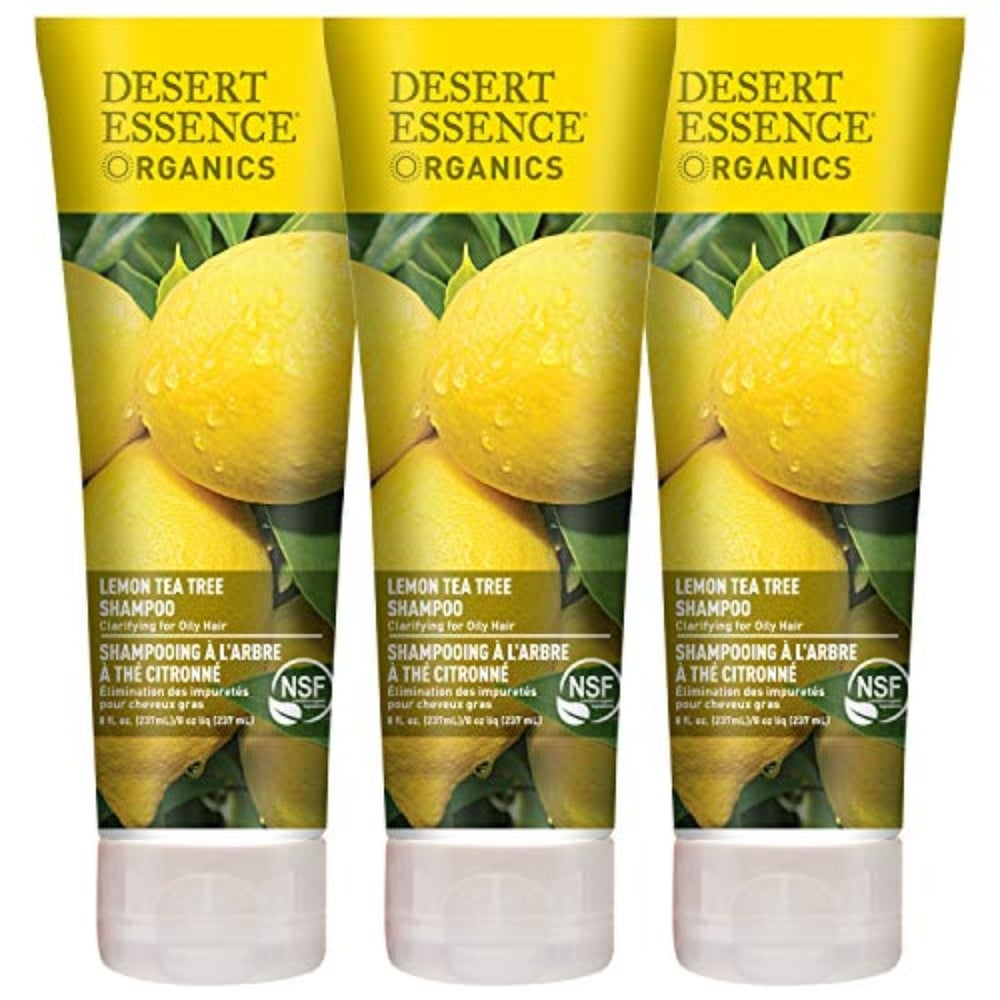 Desert Essence Lemon Tea Tree Shampoo - 8 Fl Oz - Pack Of 3 - Removes Excess Oil - Revitalizes Scalp - Strengthens And Protects Hair - Maca Root Extract - Soft, Smooth And More Manageable
