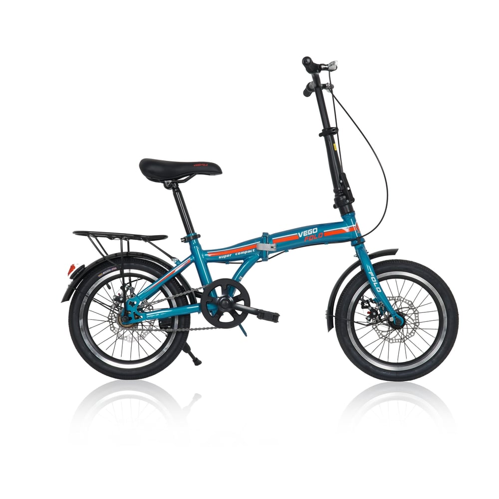 Vego Fold 16 Inch Single Speed Folding Bike - Blue