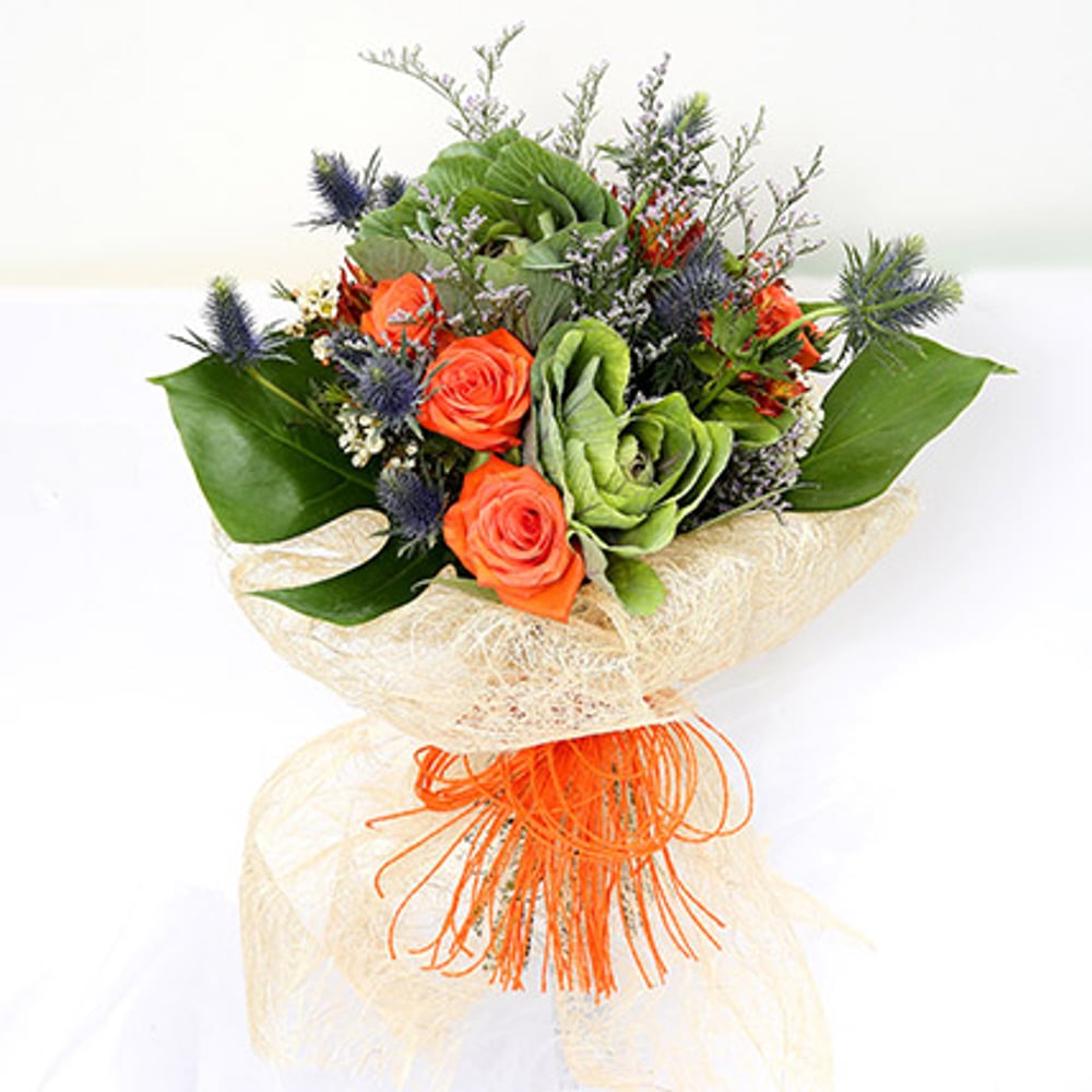 Orange Roses & Alstroemerias Mixed Bouquet