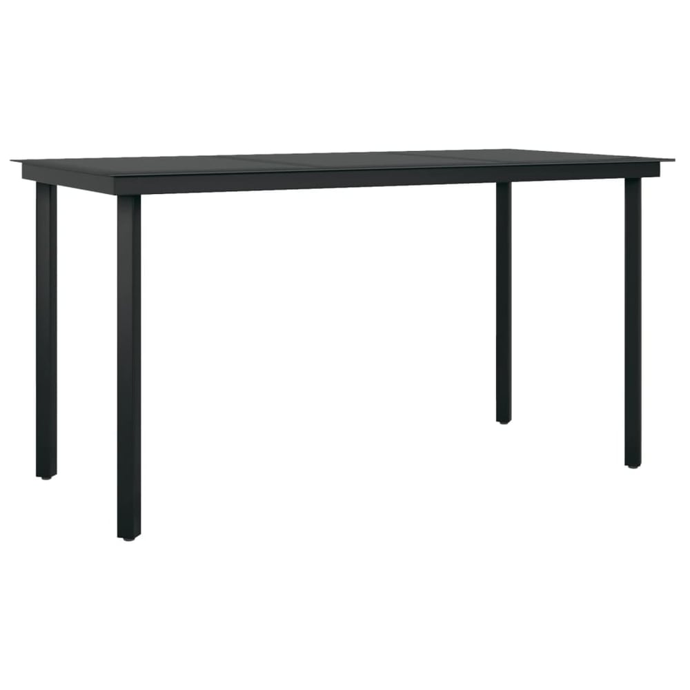 Vidaxl Garden Dining Table Black 140x70x74 Cm Steel And Glass Vidaxl Garden Dining Table Black 140x70x74 Cm Steel And Glass