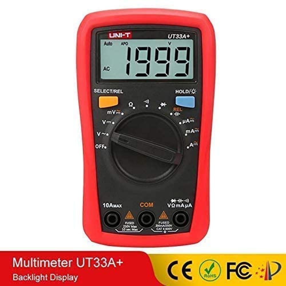 Uni-T UT33A+ Digital Multimeter LCD AC DC Voltage Current Resistance +2mF Capacitance Tester With Backlight Display