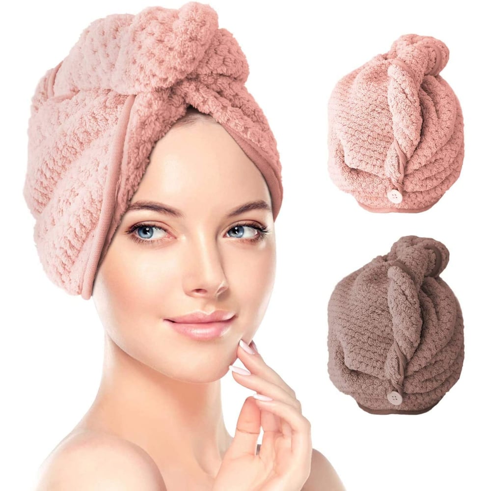 Lavish Microfibre Hair Towel Hair Turban Towel, Dry Hair Cap Quick Drying Lady Towel Superfine Fiber Bath Head Wrap 2 Pack Lavish Microfibre Hair Towel Hair Turban Towel, Dry Hair Cap Quick Drying Lady Towel Superfine Fiber Bath Head Wrap 2 Pack