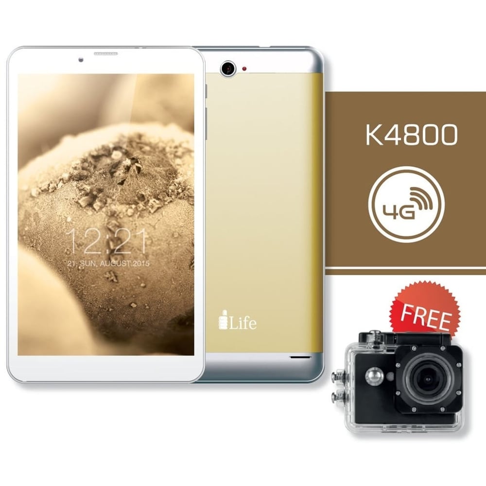ILife K4800 Tablet - Android WiFi+4G 16GB 1GB 8inch Gold + Action Camera ILife K4800 Tablet - Android WiFi+4G 16GB 1GB 8inch Gold + Action Camera
