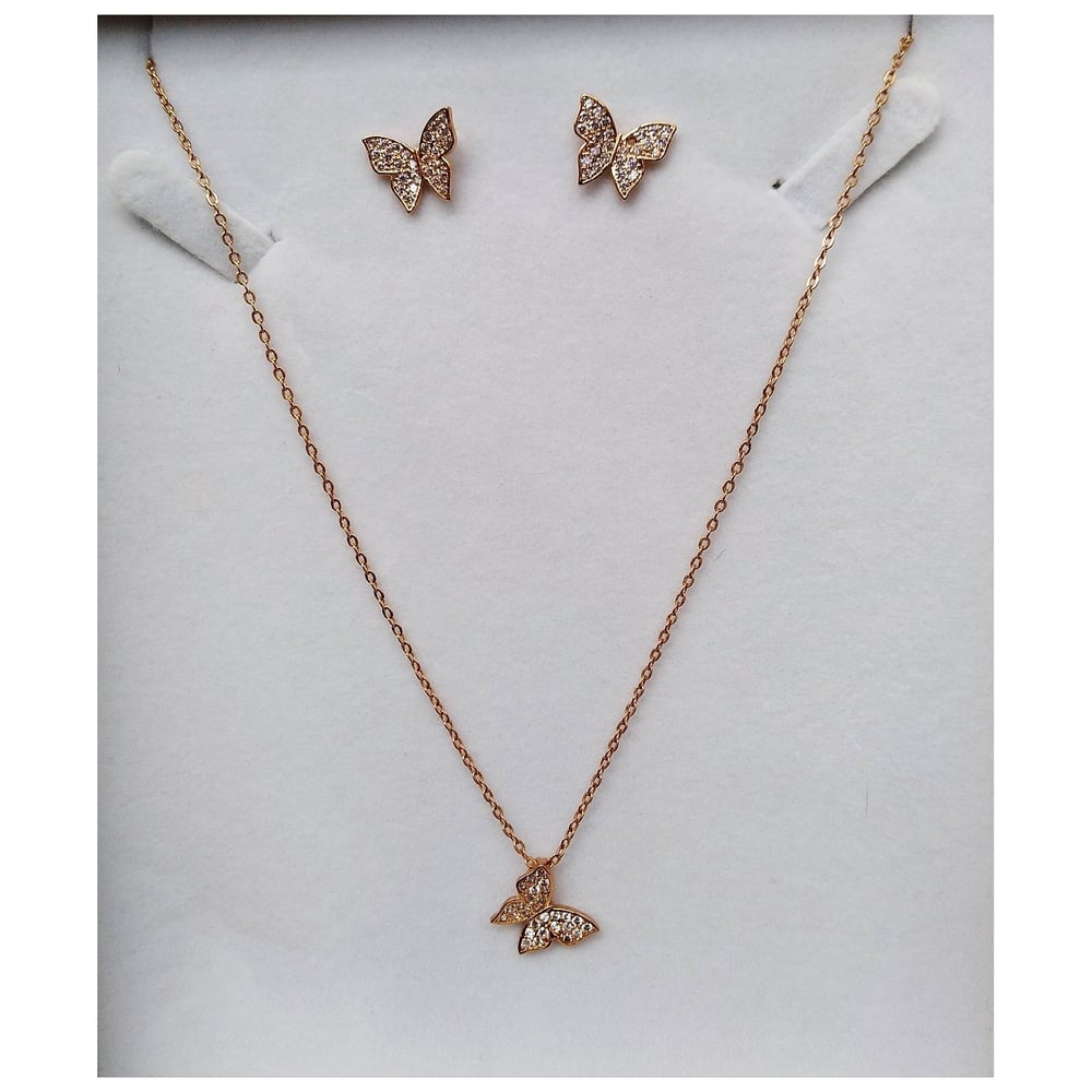 Smaster Jewellery Necklace Rose Gold Butterfly