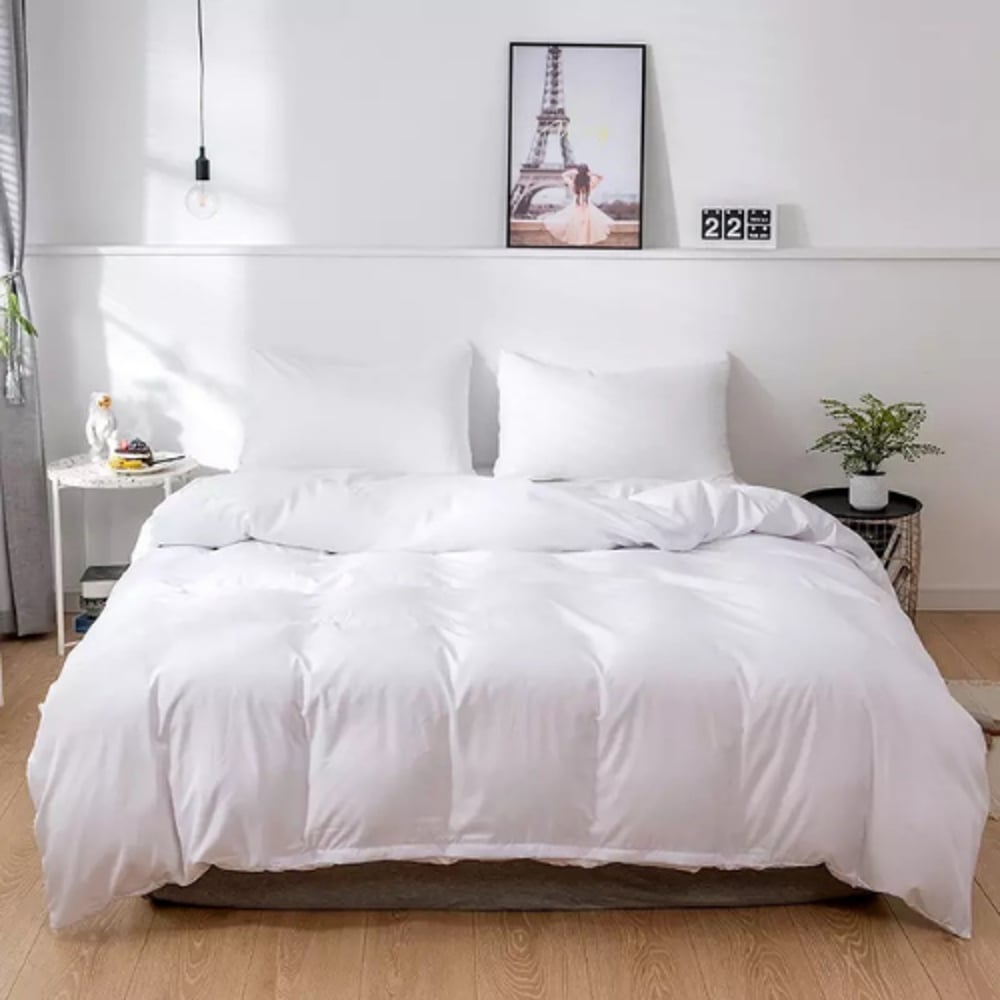 Luna Home Premium Collection Queen/double Size 6 Pieces Bedding Set Without Filler, Plain White Color Luna Home Premium Collection Queen/double Size 6 Pieces Bedding Set Without Filler, Plain White Color