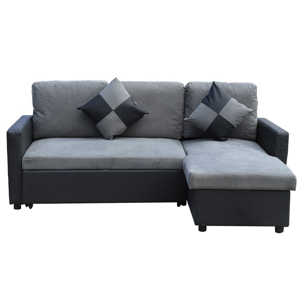 Capri Corner SofaBed with Pull Out Storage Grey