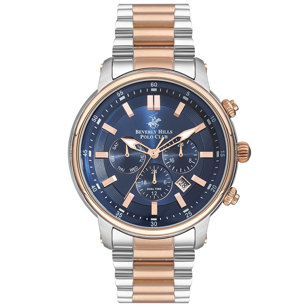BEVERLY HILLS POLO CLUB Men's Multi Function Dark Blue Sunray Dial Watch - BP3254X.590