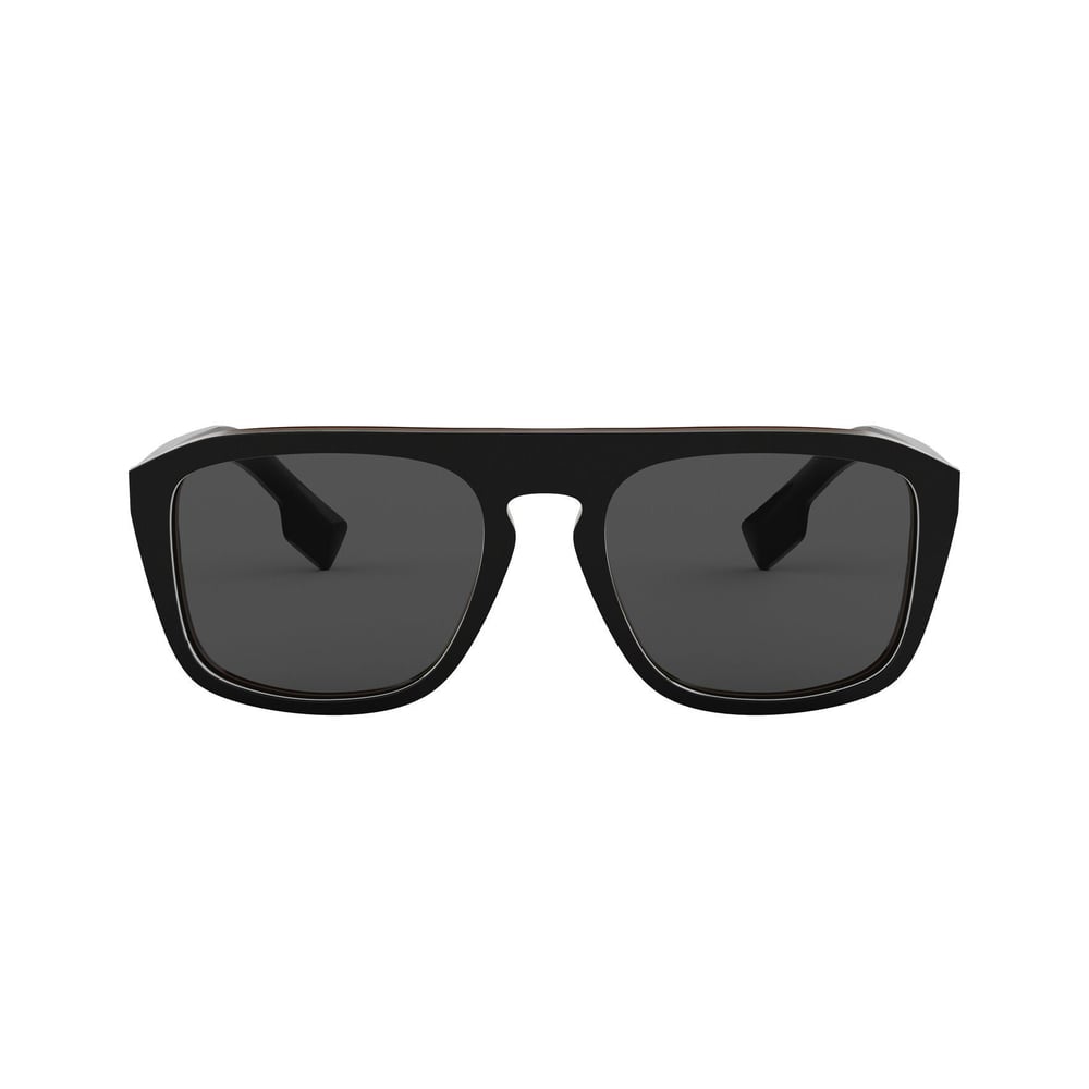 Burberry Shiny Black/White Plastic Men BU-4286-379887-55 Sunglasses
