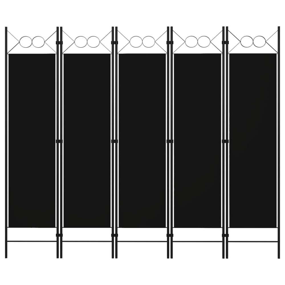 Vidaxl 5-panel Room Divider Black 200x180 Cm
