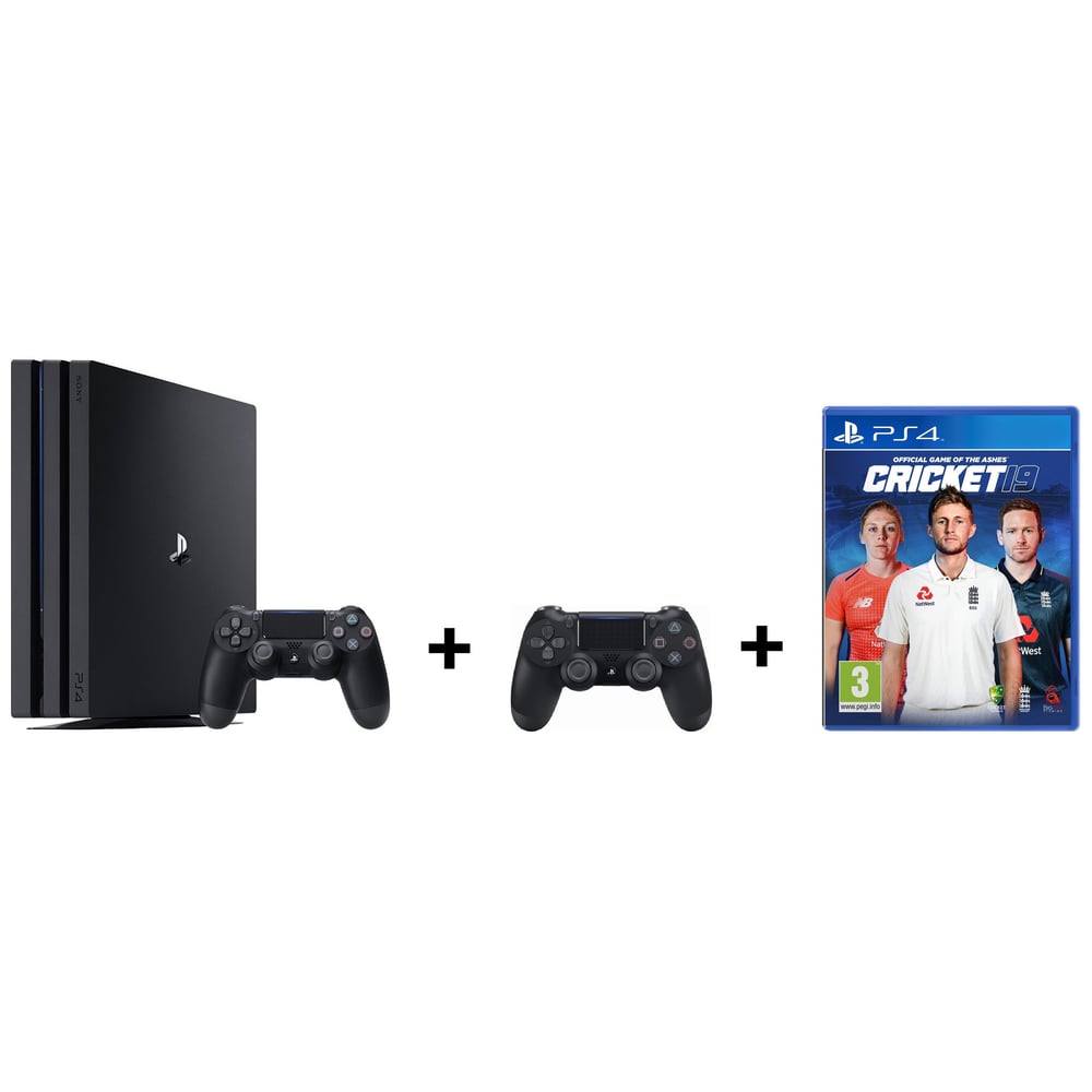 Sony PS4 Pro Gaming Console 1TB Black + Extra Controller + Cricket 19 Game Sony PS4 Pro Gaming Console 1TB Black + Extra Controller + Cricket 19 Game