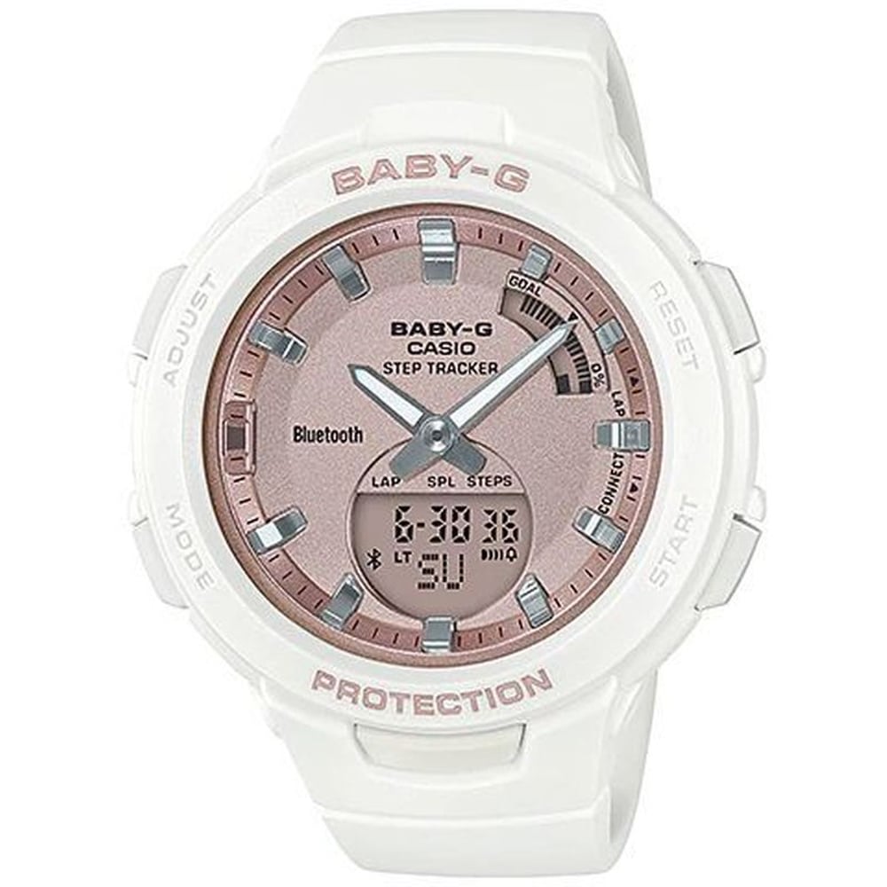 Casio BSA-B100MF-7A Baby G White Resin Analog/Digital Watch Women