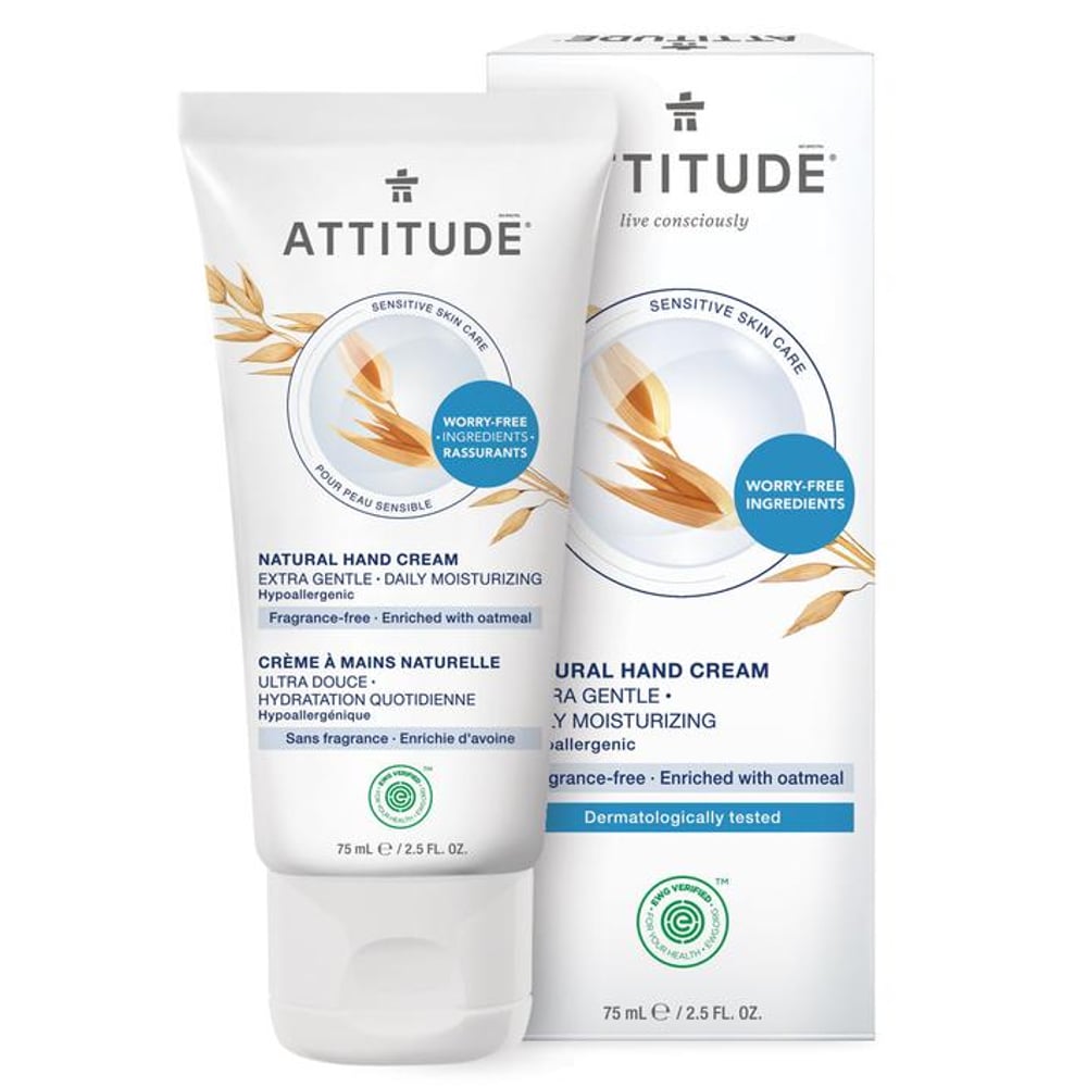 Attitude Hypoallergenic Hand Cream, Fragrance Free, 2.5 Fluid Ounce Attitude Hypoallergenic Hand Cream, Fragrance Free, 2.5 Fluid Ounce