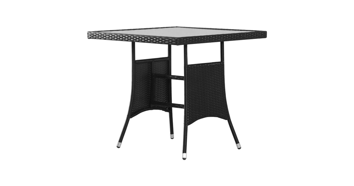 Buy Vidaxl Garden Table Black 80x80x74 Cm Poly Rattan Online in UAE