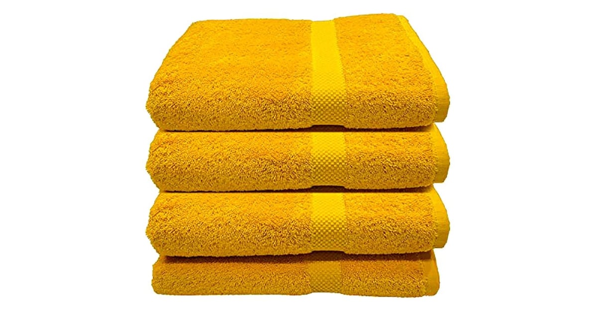 Buy High Quality Cotton Yellow Set of 4 Bath Towel 70*140 cm Online in UAE Sharaf DG