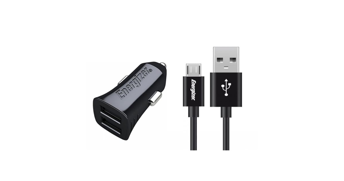 Energizer Dual USB Car Charger With Micro USB Cable 1m Black price in