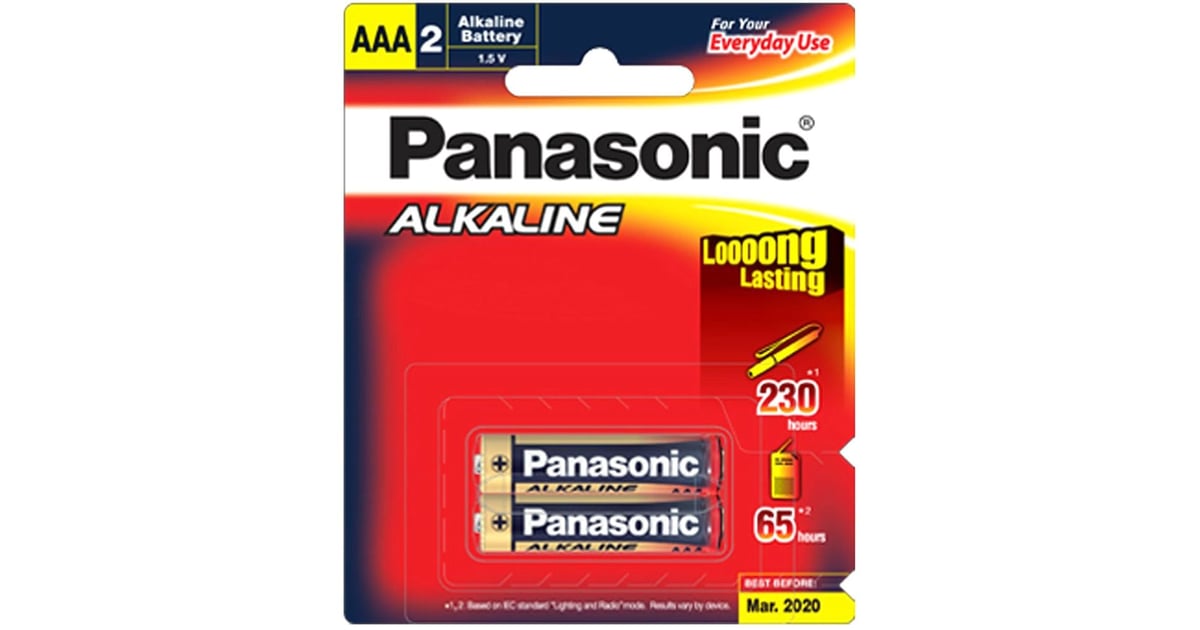 Panasonic AAA2 Alkaline Battery 2pcs Set Gold/Black price in Bahrain ...