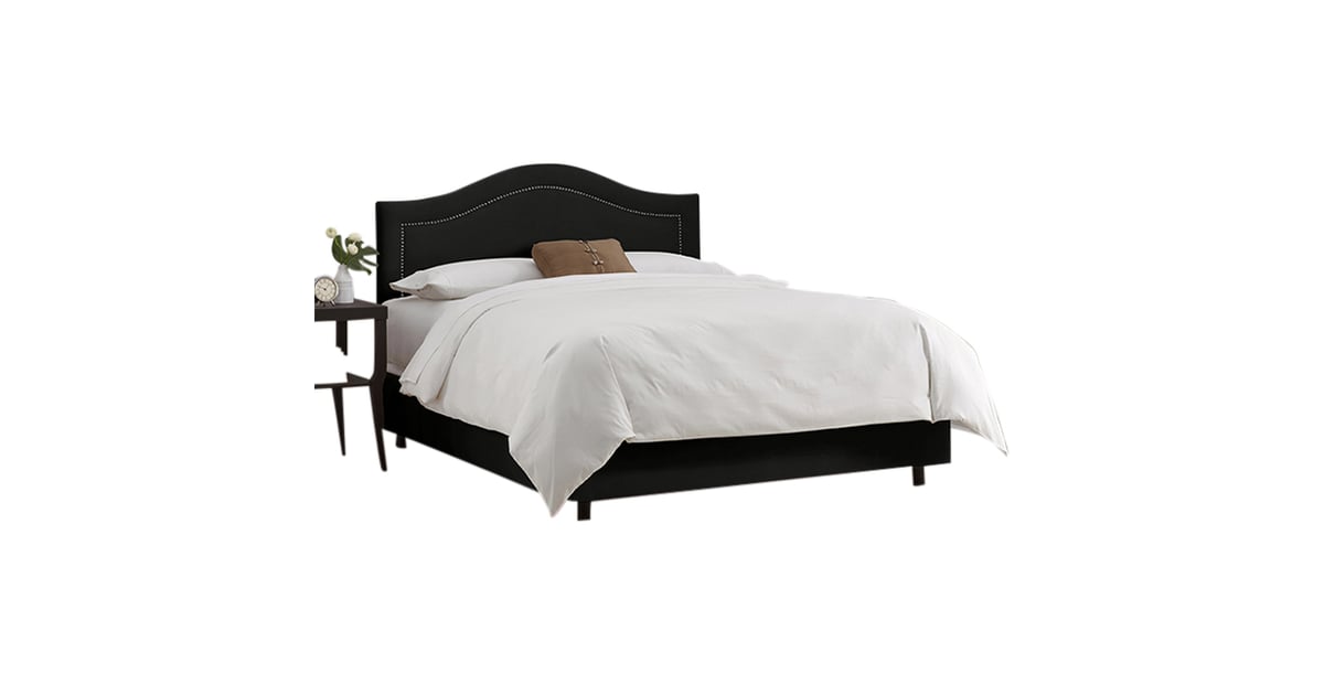 Buy Asghar Furniture Delp Nailhead Bed Black, Super King With