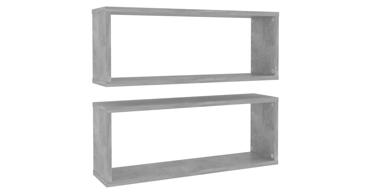 Buy Vidaxl Wall Cube Shelf 2 Pcs Concrete Grey 60x15x23 Cm Engineered