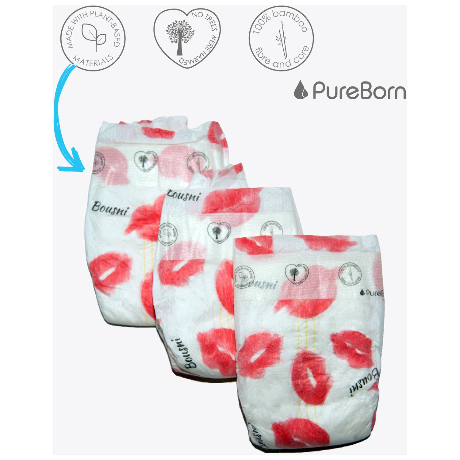 PureBorn 50565 Size 3 Single Size Nappy 5.5 to 8 kg Kisses 28Pcs PureBorn 50565 Size 3 Single Size Nappy 5.5 to 8 kg Kisses 28Pcs