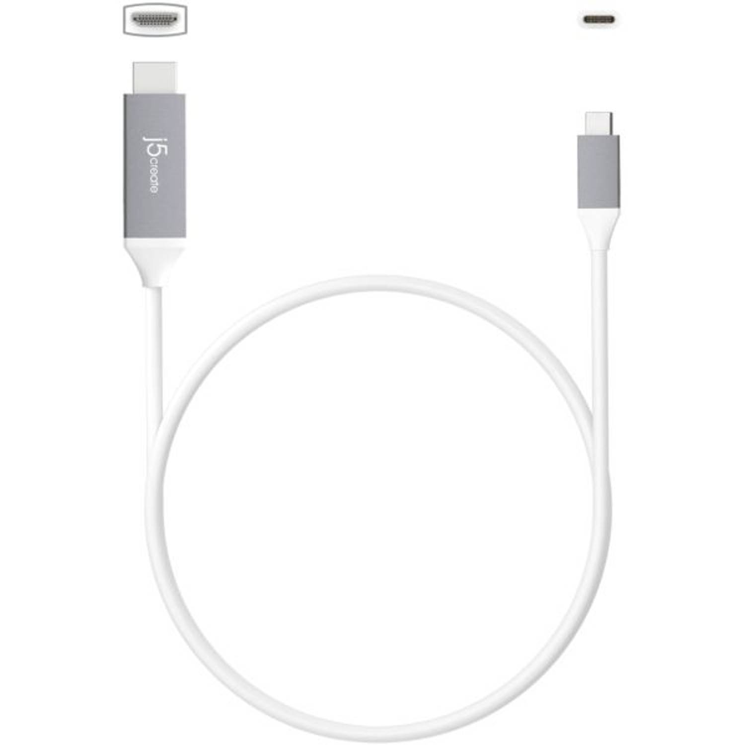 J5Create USB-C To 4K HDMI Cable Aluminium White/Silver J5Create USB-C To 4K HDMI Cable Aluminium White/Silver