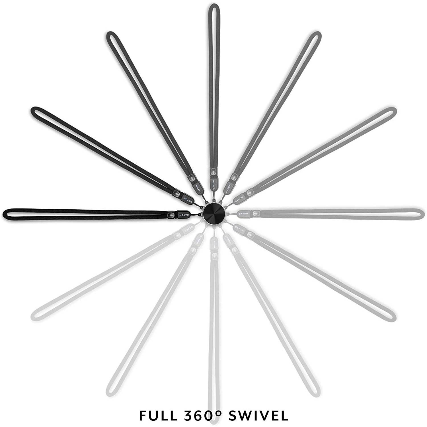 MOXYO Zigi Band Phone Wrist Lanyard for Smartphones - Anodized Black with Black strap MOXYO Zigi Band Phone Wrist Lanyard for Smartphones - Anodized Black with Black strap