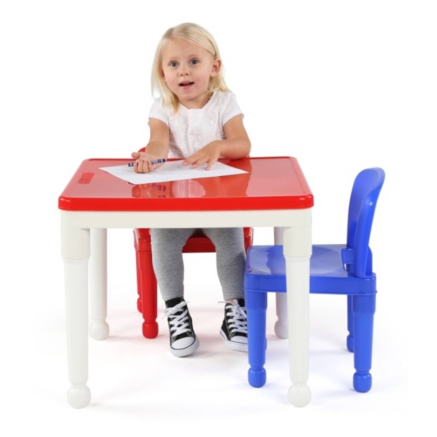 Tot Tutors 2-in-1 Plastic Lego Compatible Activity Table With 2 Chairs Tot Tutors 2-in-1 Plastic Lego Compatible Activity Table With 2 Chairs