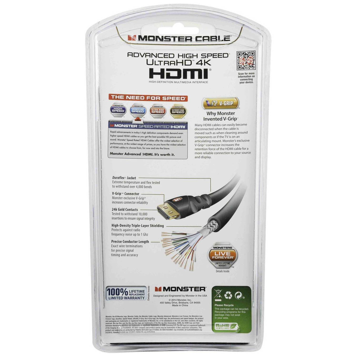 Monster UltraHD 4K HDMI Cable 4ft Black Monster UltraHD 4K HDMI Cable 4ft Black