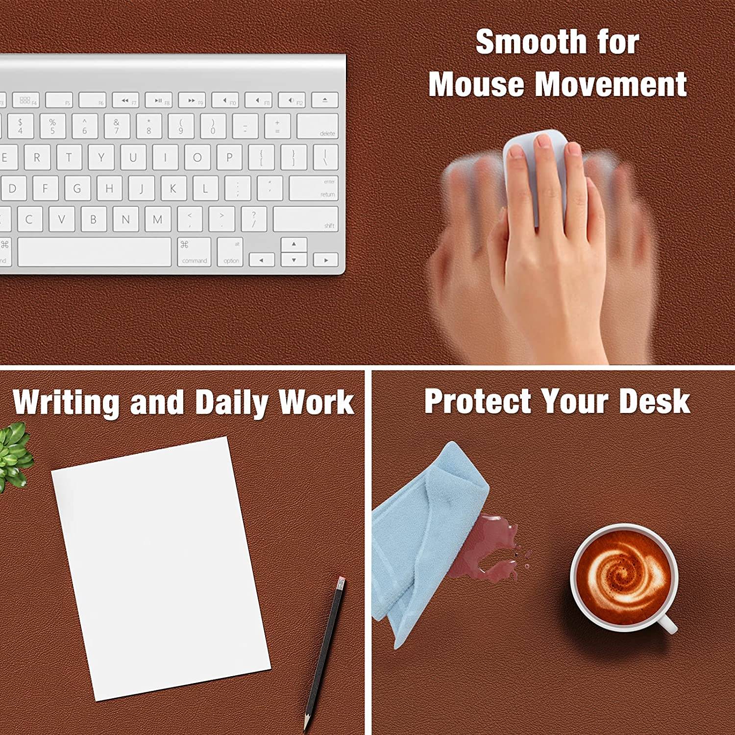 Leather Desk Pad Protector, Mouse Pad, Office Desk Mat, Non-Slip PU Leather Desk Blotter,Laptop Desk Pad, Waterproof Desk Writing Pad for Office and Home (Black,31.5 Leather Desk Pad Protector, Mouse Pad, Office Desk Mat, Non-Slip PU Leather Desk Blotter,Laptop Desk Pad, Waterproof Desk Writing Pad for Office and Home (Black,31.5