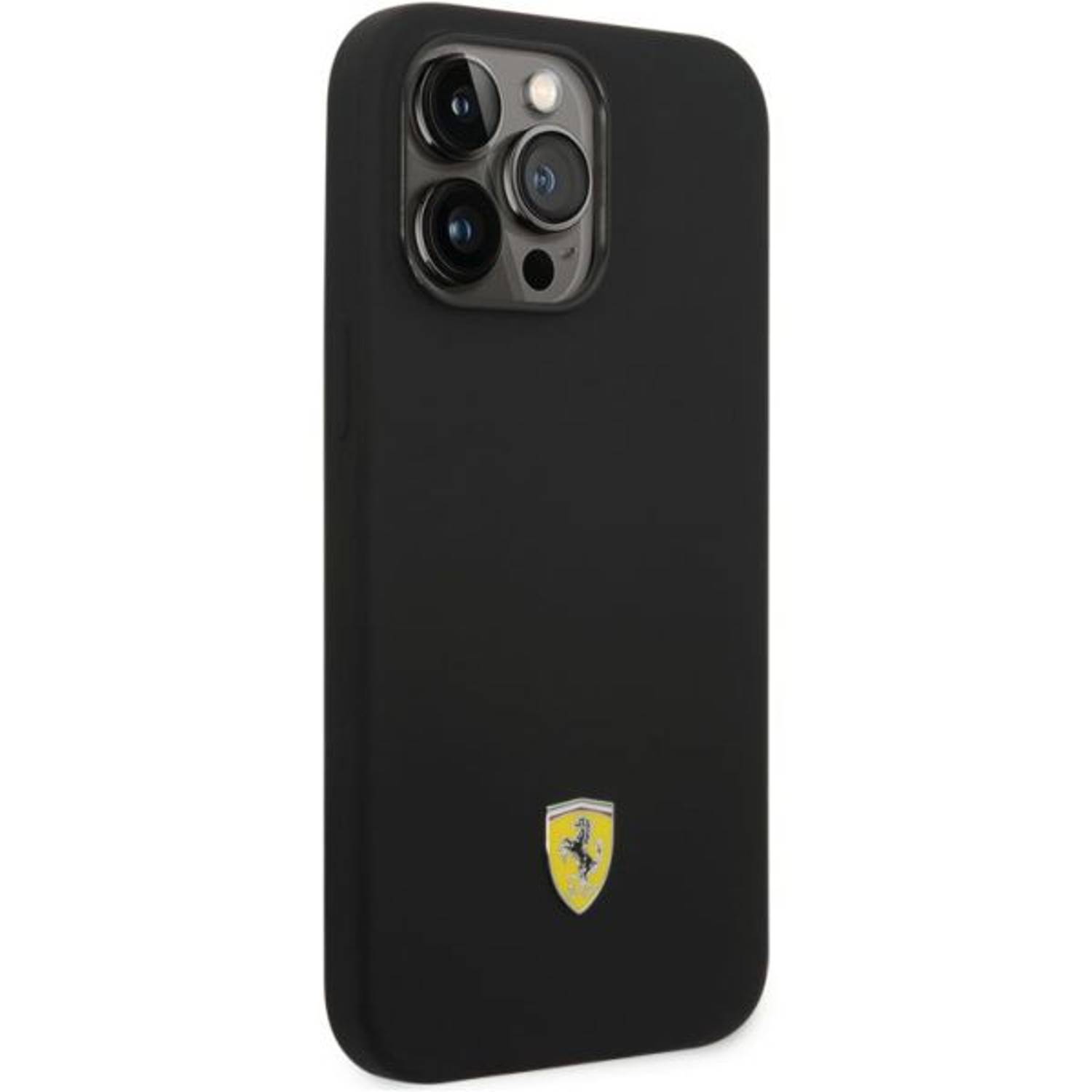 Ferrari Liquid Silicone Case Black With Metal Logo iPhone 14 Pro Max Ferrari Liquid Silicone Case Black With Metal Logo iPhone 14 Pro Max