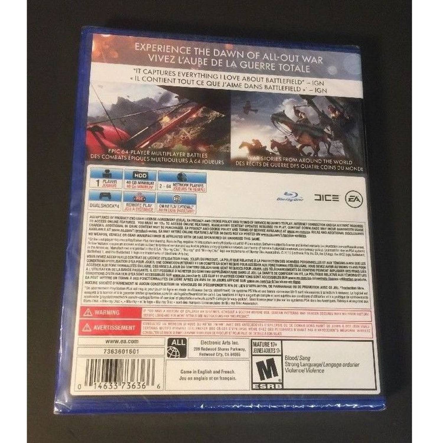 PS4 Battlefield 1 Game PS4 Battlefield 1 Game