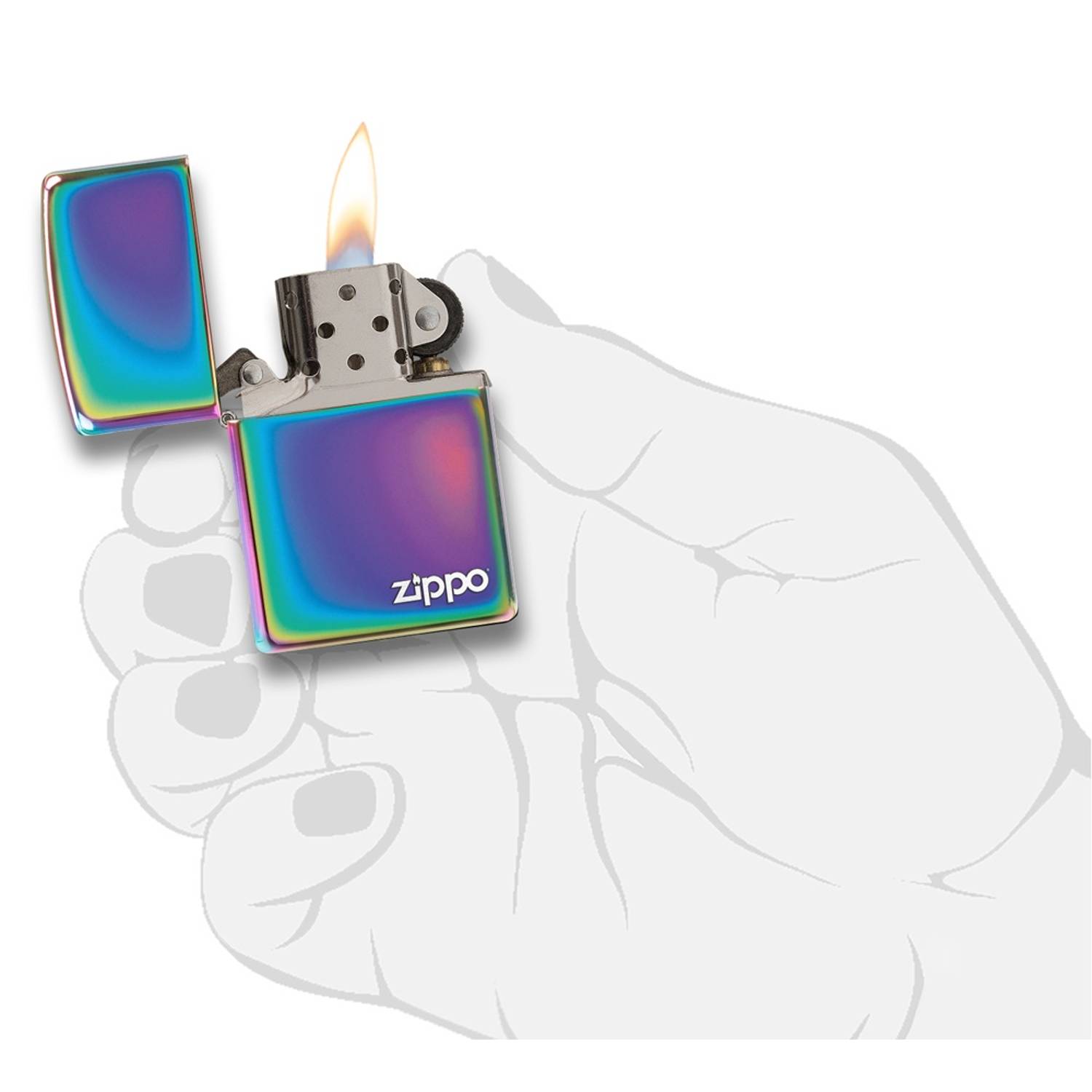 Zippo Classic Lighter Rainbow Spectrum with Lasered White Zippo Logo Metal Material - Multi-Color Zippo Classic Lighter Rainbow Spectrum with Lasered White Zippo Logo Metal Material - Multi-Color
