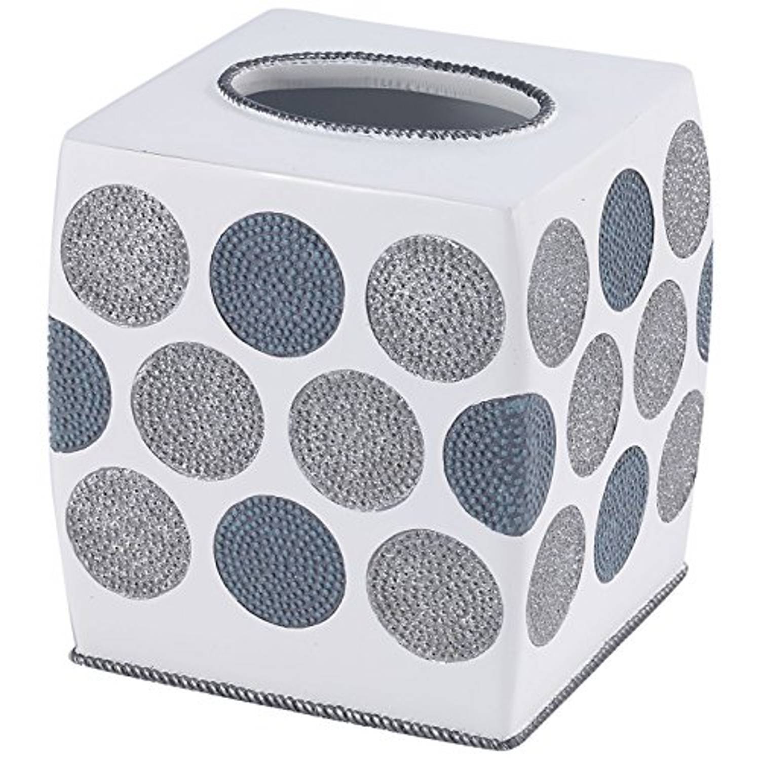 Avanti Linens Dotted Circles Tissue Cover, White Avanti Linens Dotted Circles Tissue Cover, White