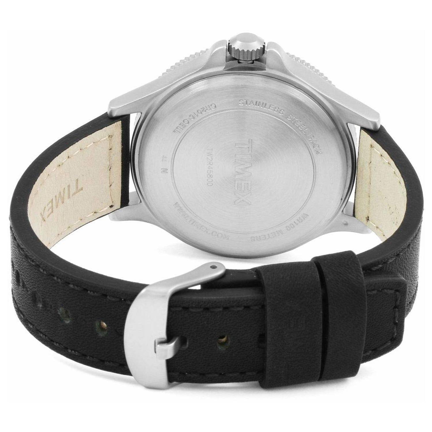 Timex TW2R45800 Allied Quartz Black Leather Watch Men Timex TW2R45800 Allied Quartz Black Leather Watch Men