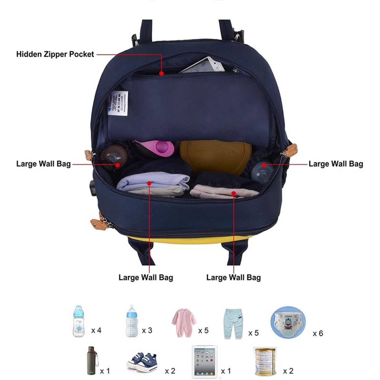 Menions Baby Diaper Changing Back Pack Black Yellow Menions Baby Diaper Changing Back Pack Black Yellow