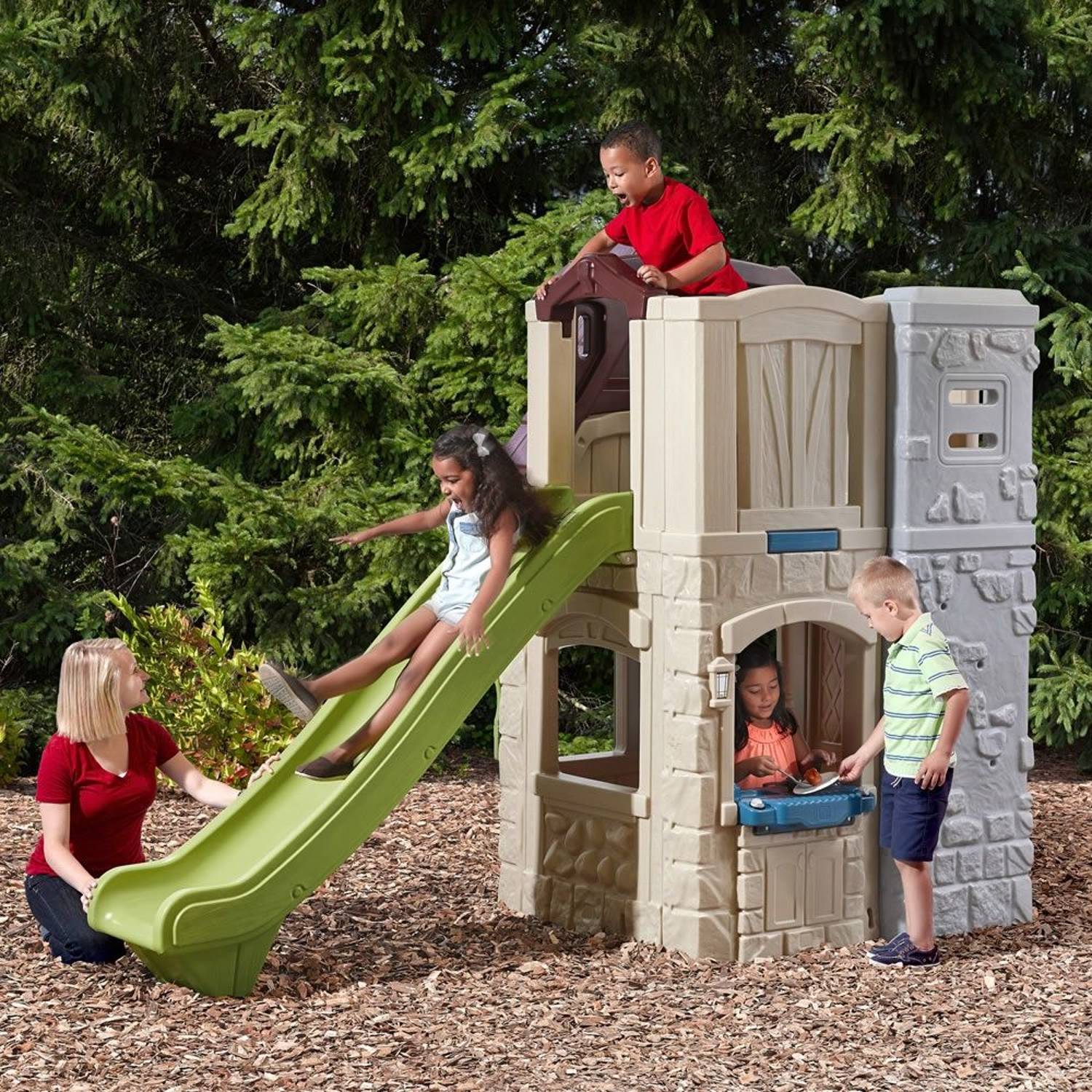 Step2 2 Story Playhouse & Slide Indoor Outdoor Play Step2 2 Story Playhouse & Slide Indoor Outdoor Play