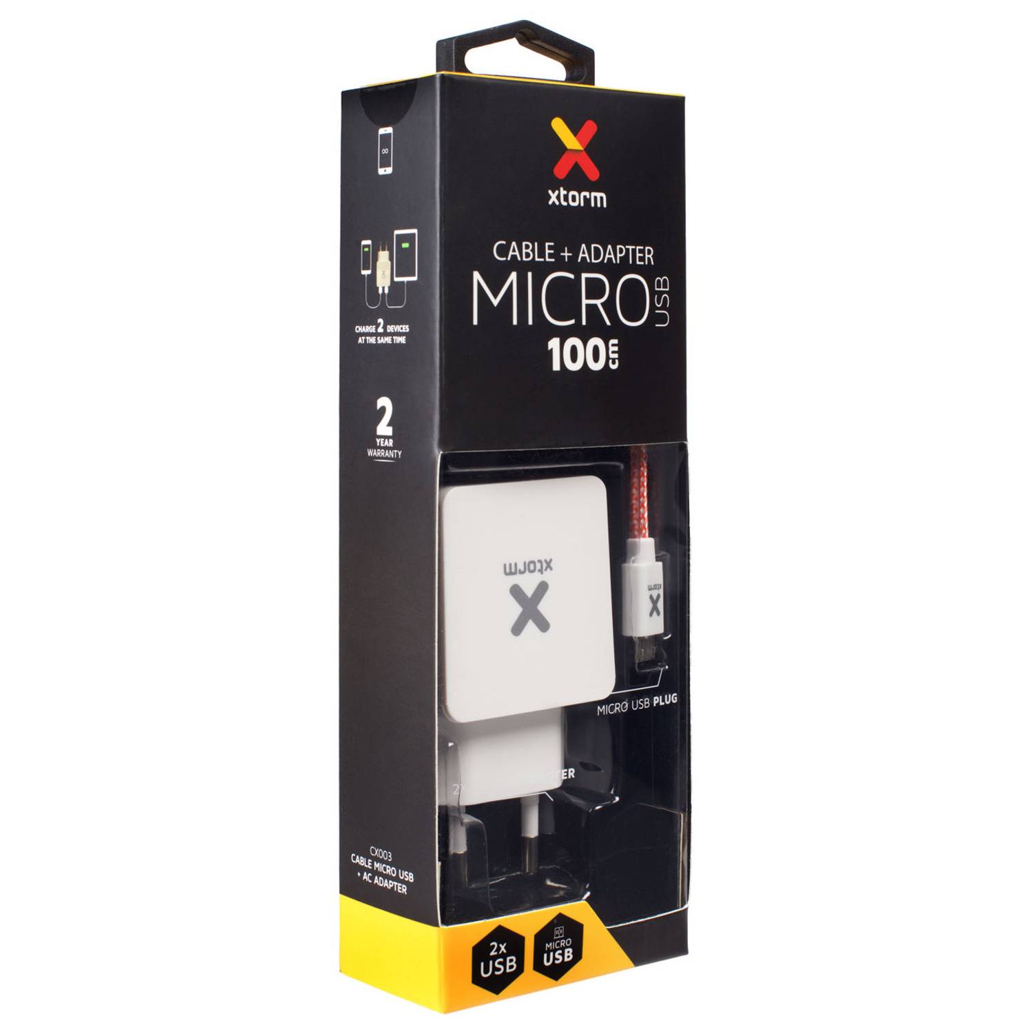 Xtorm Charging Adapter With Micro USB Cable White Xtorm Charging Adapter With Micro USB Cable White