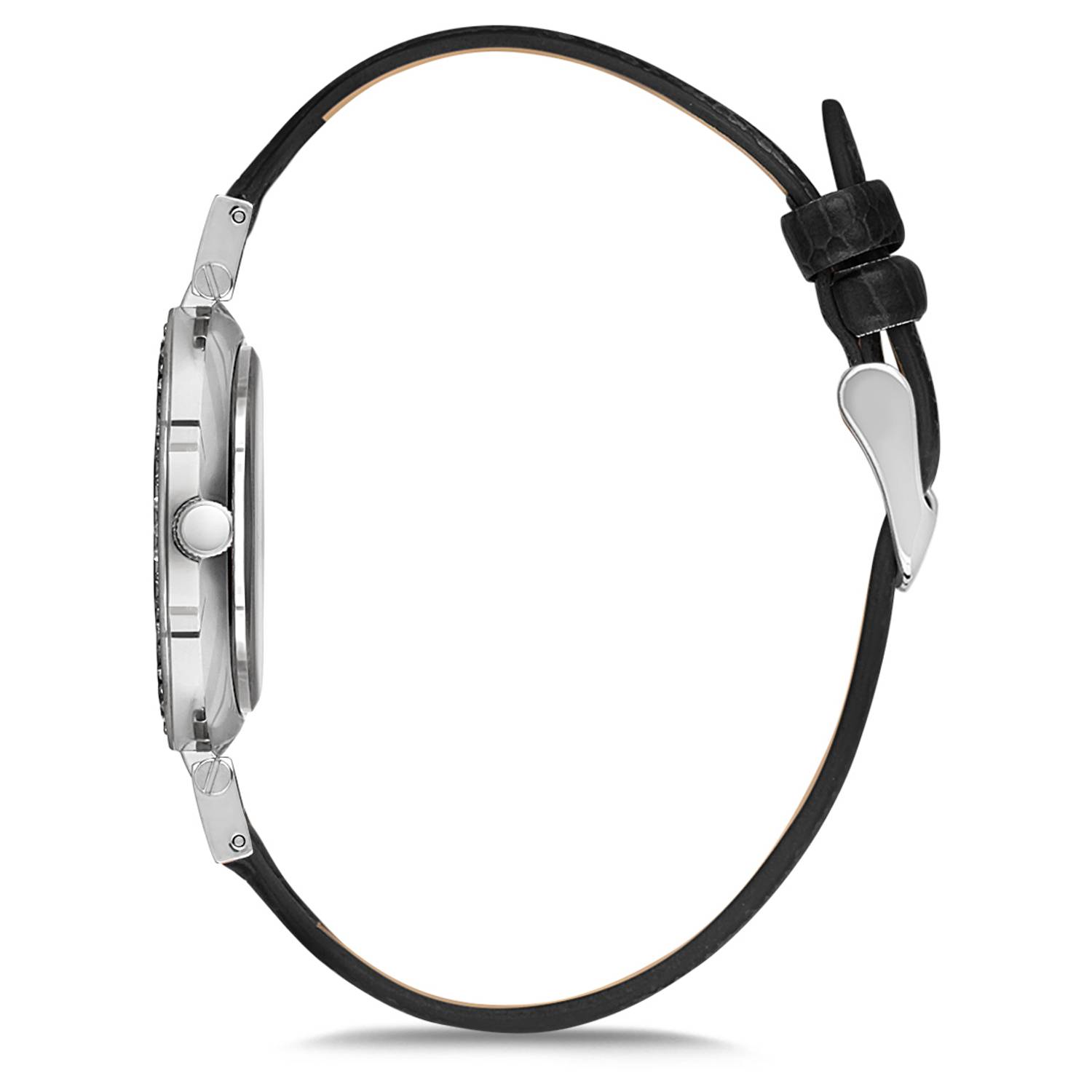 Omax Sunset Series Black Leather Analog Watch For Women SU001P62I Omax Sunset Series Black Leather Analog Watch For Women SU001P62I