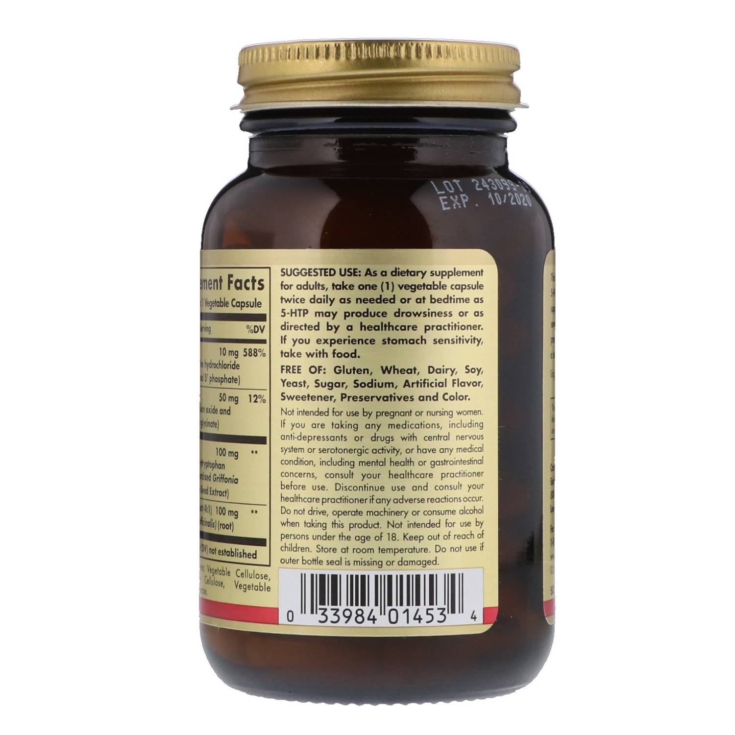 Solgar 5-HTP 100mg 90 Vegetable Capsules Solgar 5-HTP 100mg 90 Vegetable Capsules