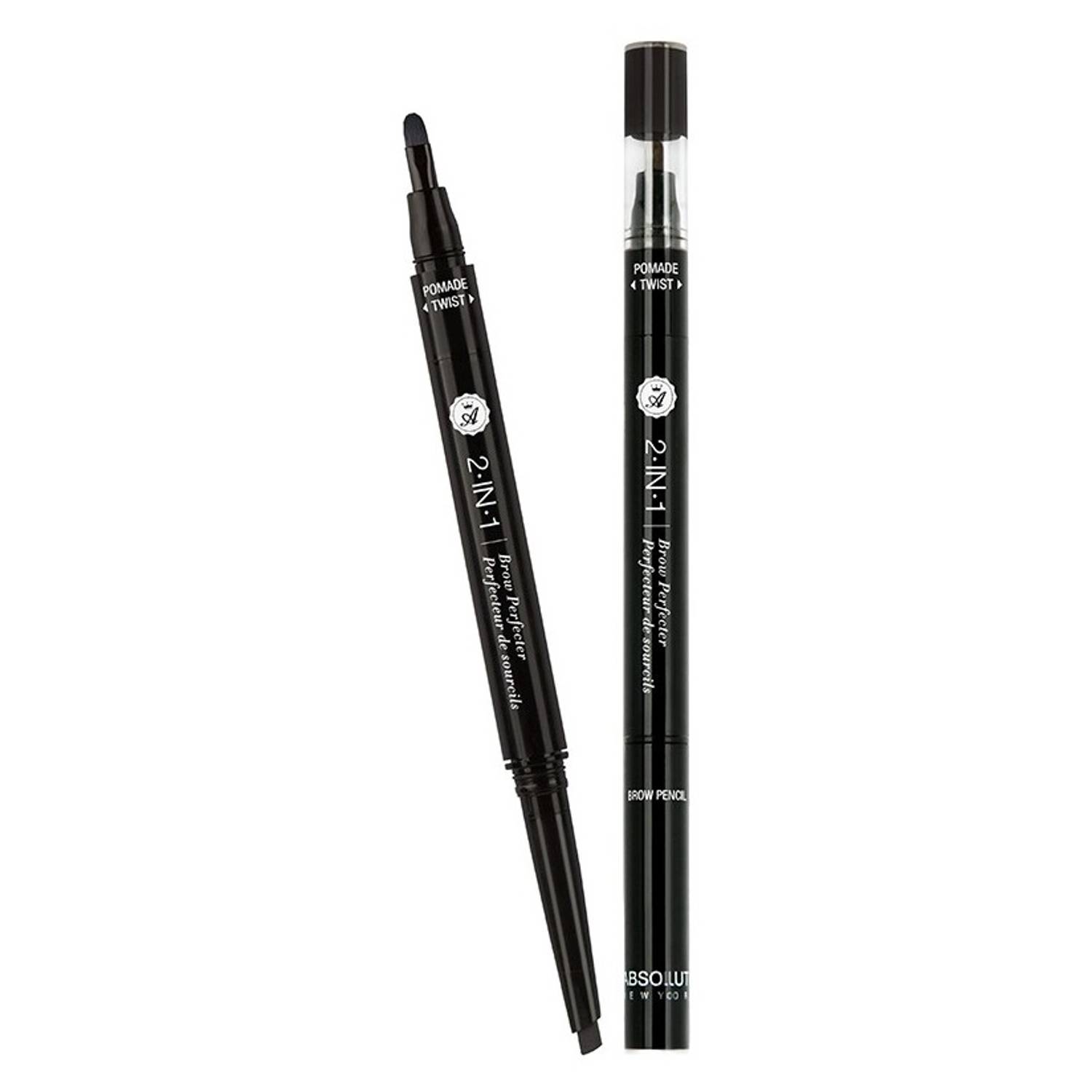 Absolute New York 2 In 1 Brow Perfecter Eye Pencil Natural Ebony ABS0AEBD01 Absolute New York 2 In 1 Brow Perfecter Eye Pencil Natural Ebony ABS0AEBD01