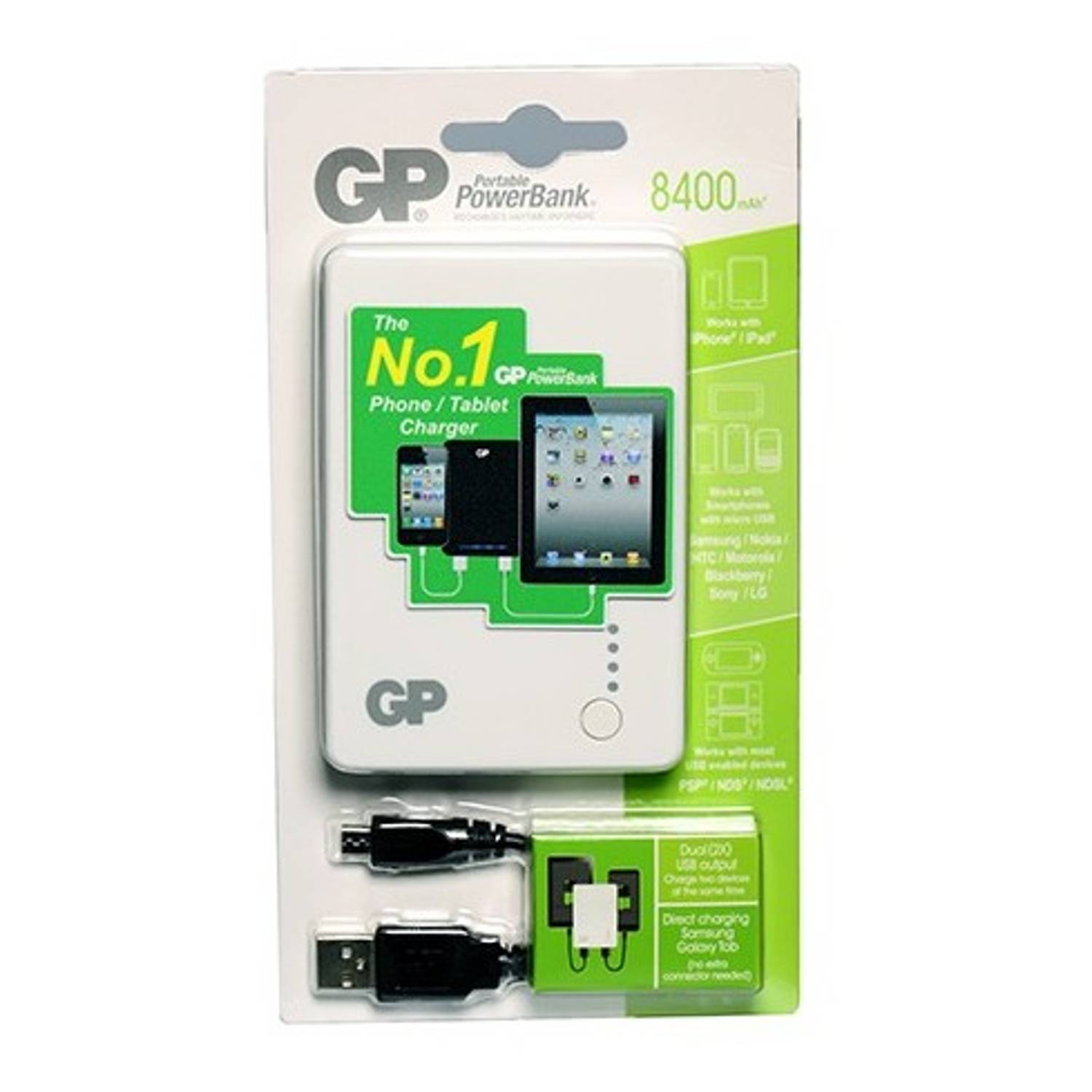 GP Portable Power Bank 8400mAh White GP Portable Power Bank 8400mAh White