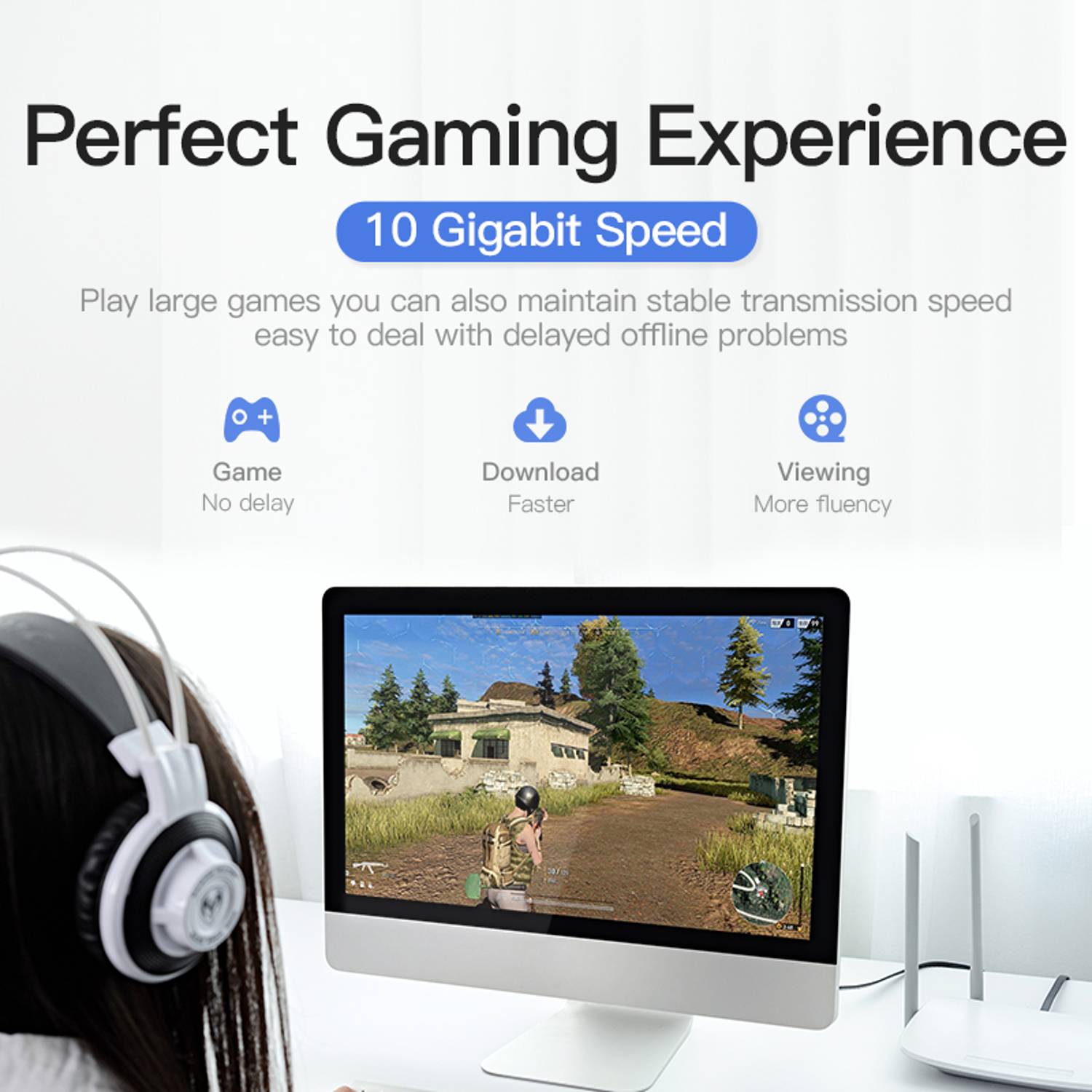 Vention Ethernet Cable Flat Cat.7 Patch Cable, 10m Black ICABL Vention Ethernet Cable Flat Cat.7 Patch Cable, 10m Black ICABL