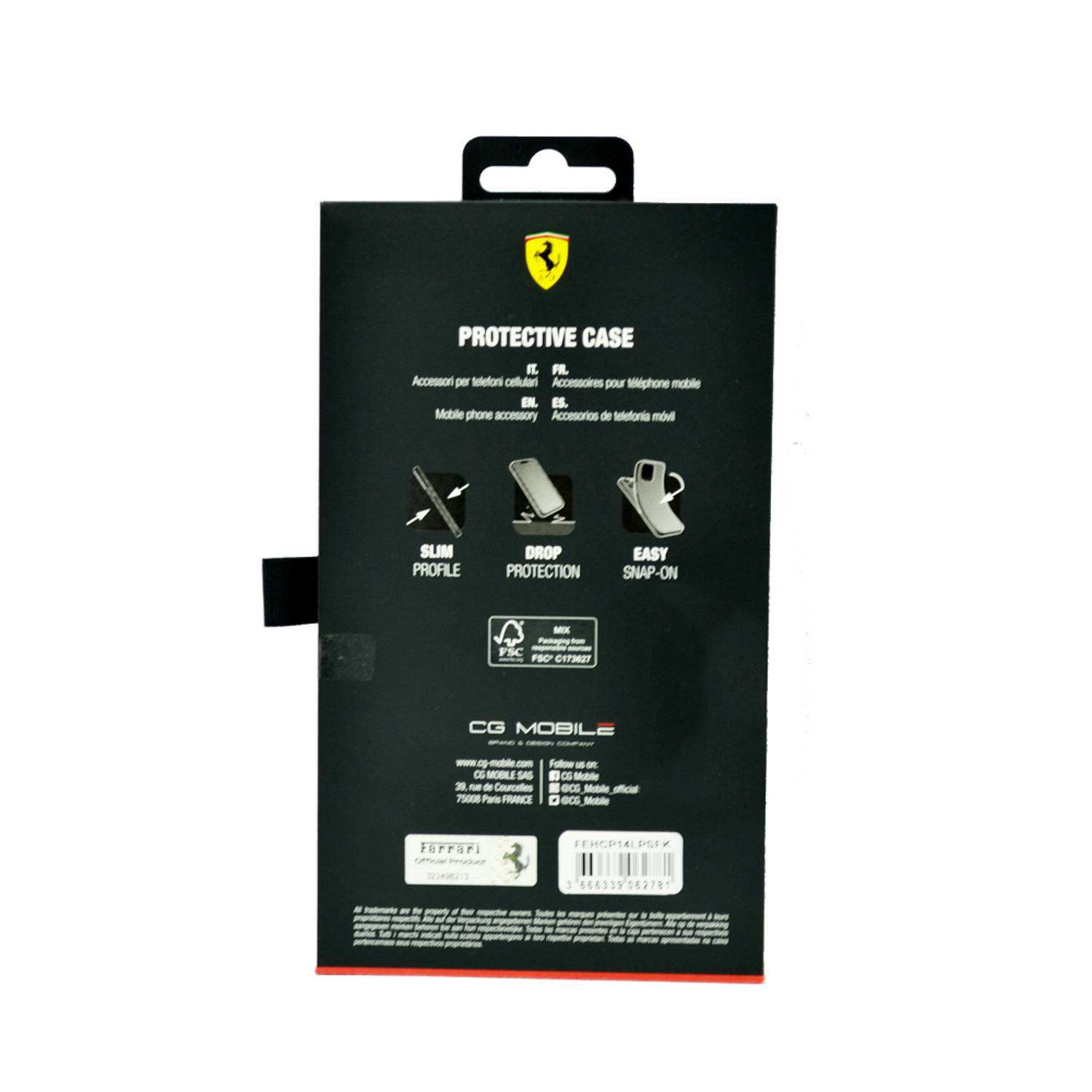 Ferrari Pu Leather Case With Printed Big Sf Logo For Iphone 14 Pro Black Ferrari Pu Leather Case With Printed Big Sf Logo For Iphone 14 Pro Black