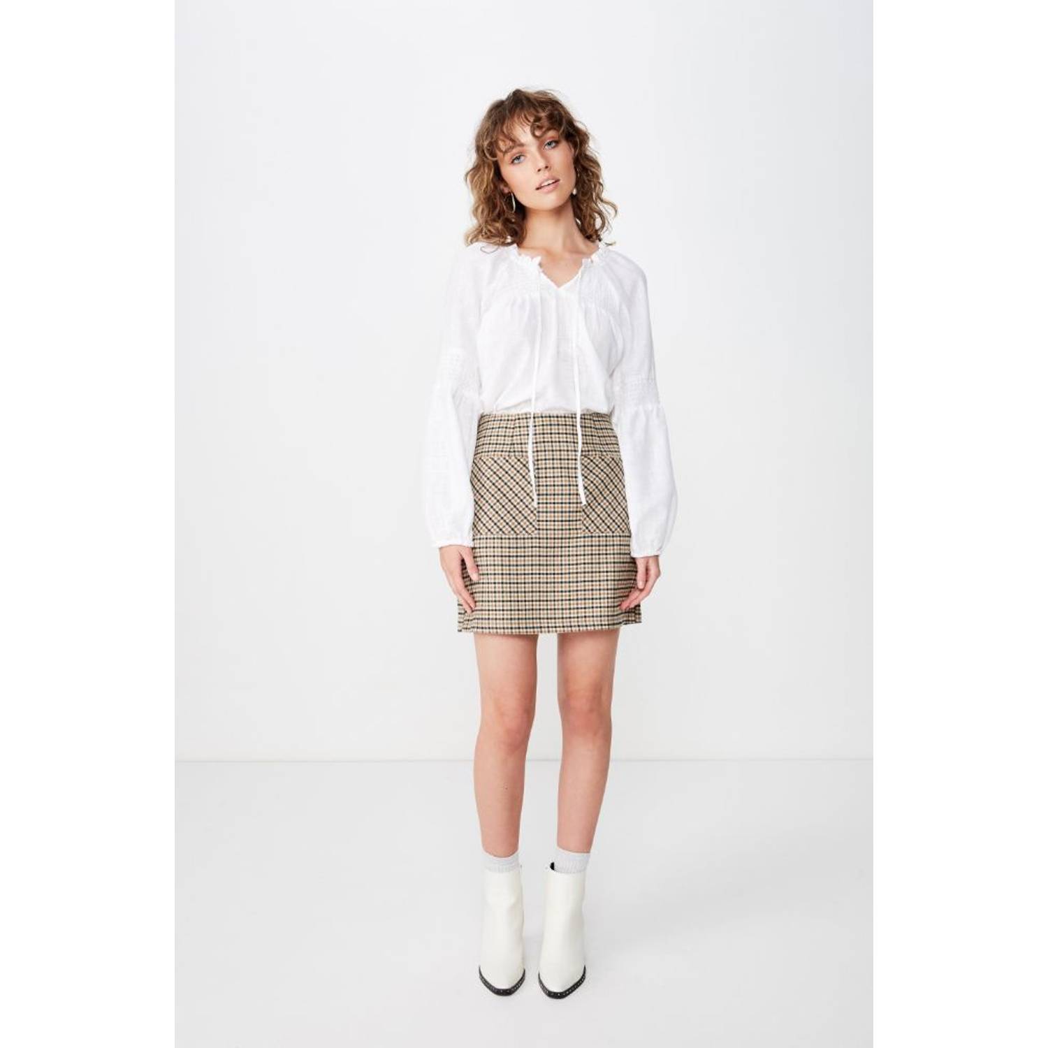 Cotton On Breanne Blouson Sleeve Top White Small Cotton On Breanne Blouson Sleeve Top White Small