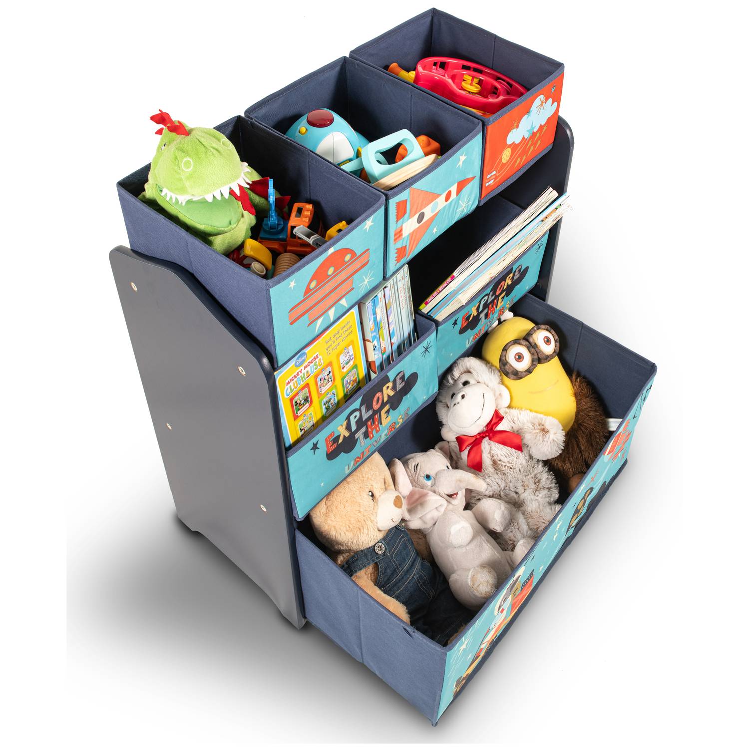 Little Explorer Multi-Bin Toy Organizer With Storage Bins Blue Little Explorer Multi-Bin Toy Organizer With Storage Bins Blue