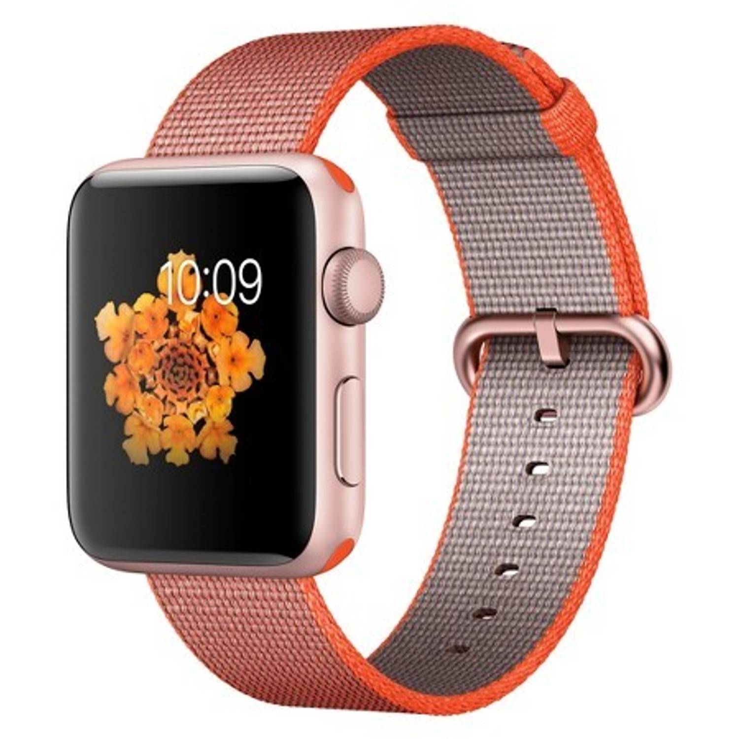 Apple Watch Series 2 - 42mm Rose Gold Aluminium Case with Orange/Anthracite Woven Nylon Band Apple Watch Series 2 - 42mm Rose Gold Aluminium Case with Orange/Anthracite Woven Nylon Band