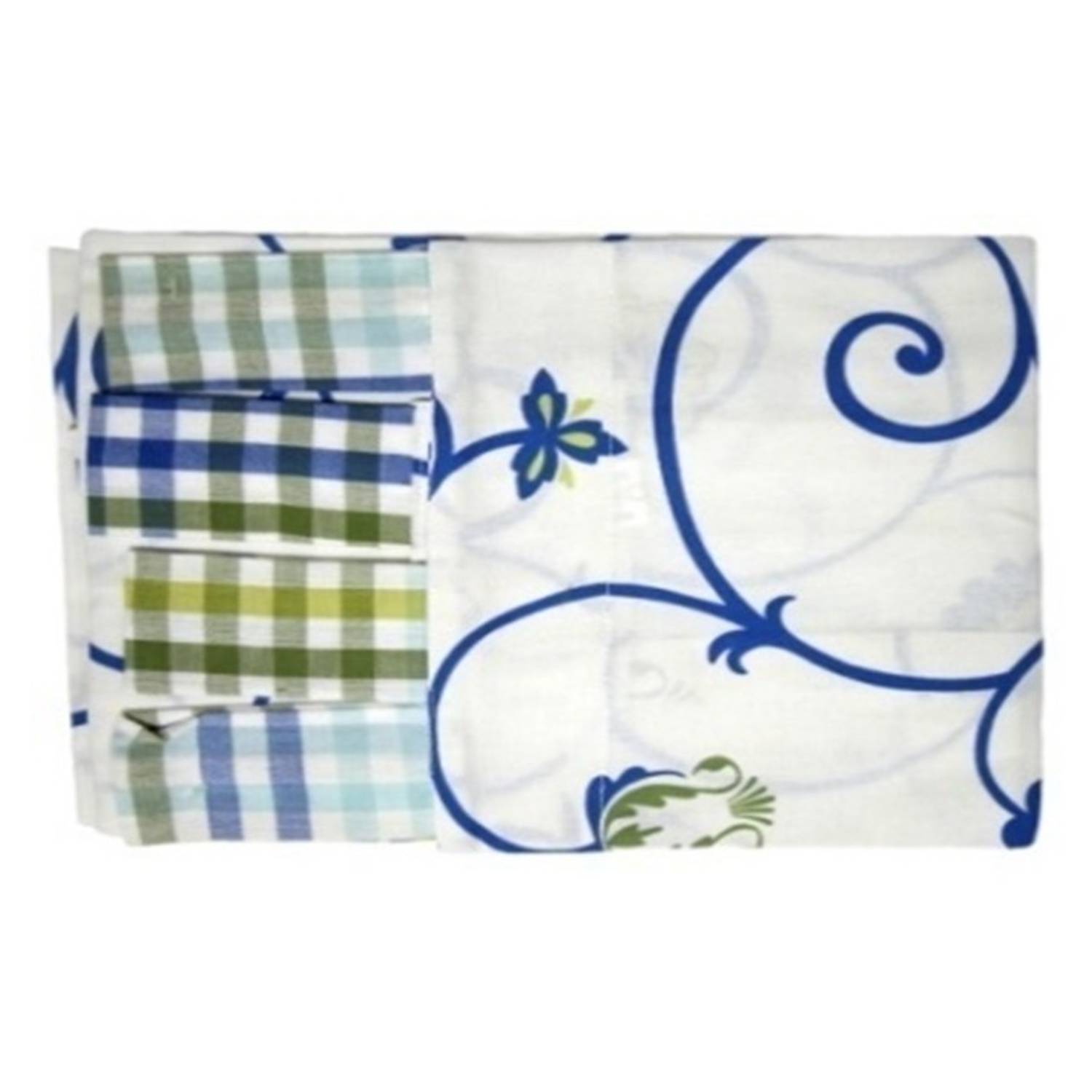 Floral Blue Fabric Window Curtain Floral Blue Fabric Window Curtain