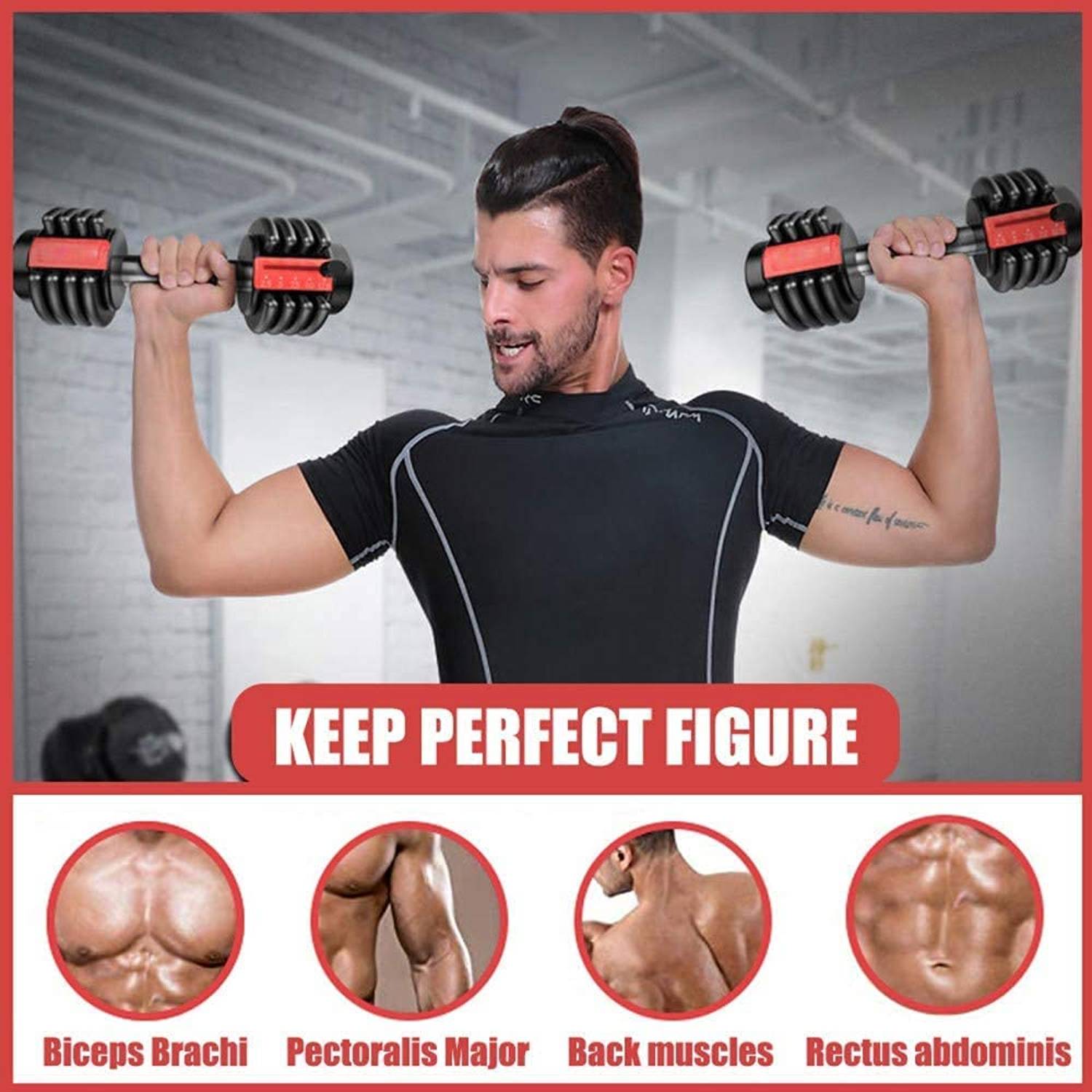 ULTIMAX Adjustable Single Dumbbell 1S Fast Weight Adjustable for Men Exercise Equipment Training Adjustable Weights and Dumbbells Arm Muscle Fitness Dumbbell 25LB ULTIMAX Adjustable Single Dumbbell 1S Fast Weight Adjustable for Men Exercise Equipment Training Adjustable Weights and Dumbbells Arm Muscle Fitness Dumbbell 25LB